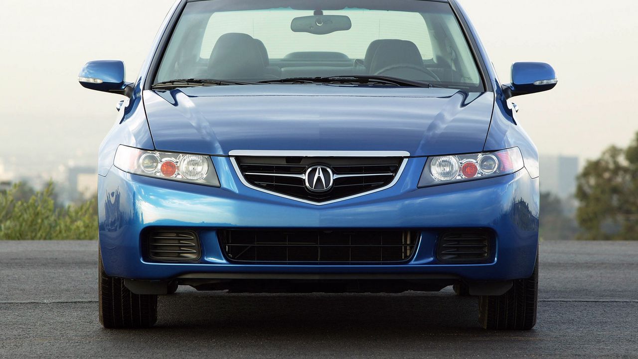 Wallpaper acura, tsx, 2003, blue, front view, style, cars, asphalt