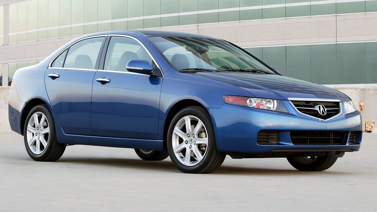 Wallpaper acura, tsx, 2003, blue, side view, style, cars, buildings, asphalt