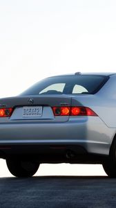 Preview wallpaper acura, tsx, 2006, gray metallic, rear view, style, cars, asphalt