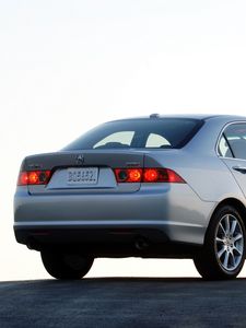 Preview wallpaper acura, tsx, 2006, gray metallic, rear view, style, cars, asphalt