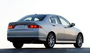 Preview wallpaper acura, tsx, 2006, gray metallic, rear view, style, cars, asphalt