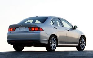 Preview wallpaper acura, tsx, 2006, gray metallic, rear view, style, cars, asphalt