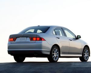 Preview wallpaper acura, tsx, 2006, gray metallic, rear view, style, cars, asphalt