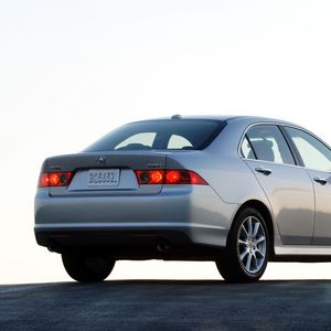 Preview wallpaper acura, tsx, 2006, gray metallic, rear view, style, cars, asphalt