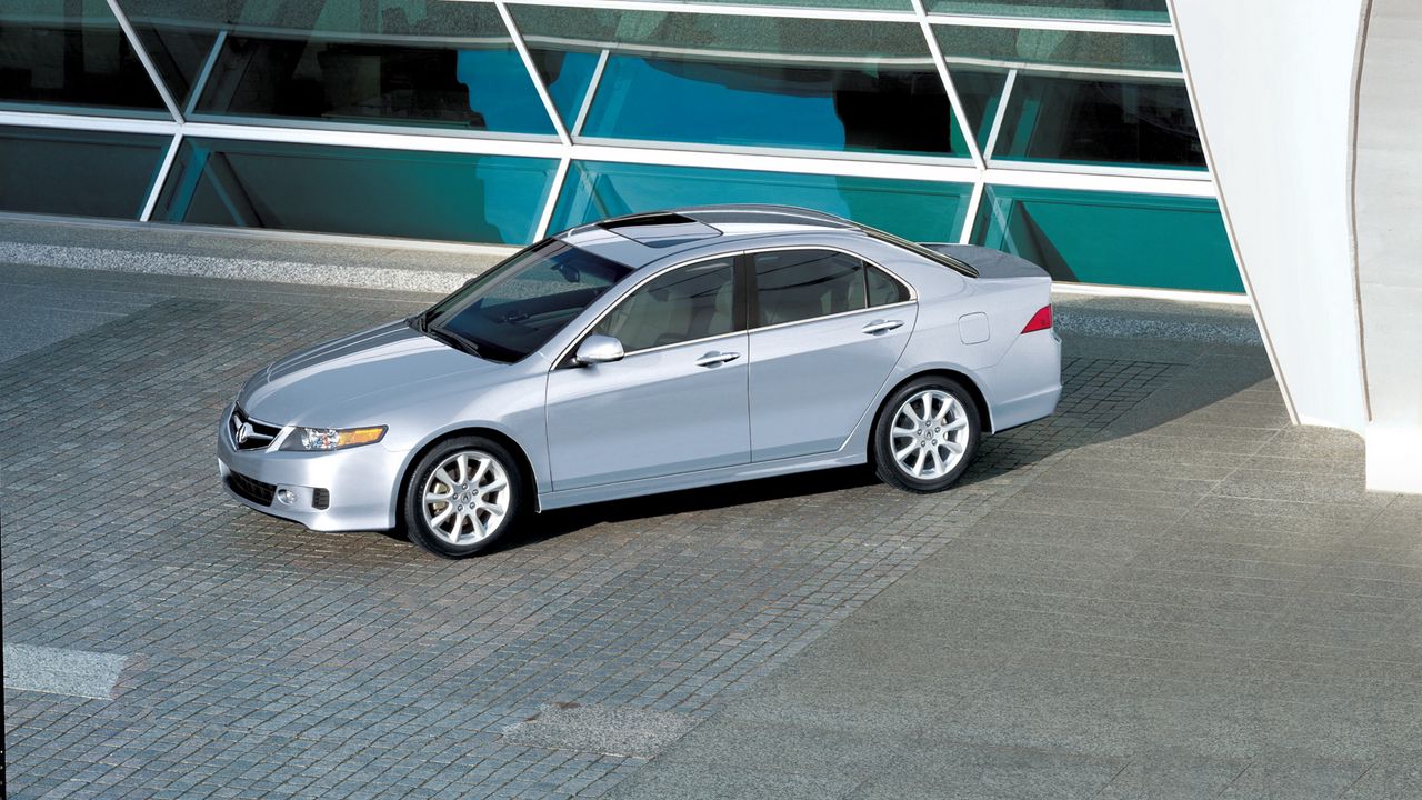 Wallpaper acura, tsx, 2006, metallic silver, top view, style, cars, building