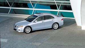 Preview wallpaper acura, tsx, 2006, metallic silver, top view, style, cars, building