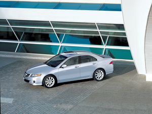 Preview wallpaper acura, tsx, 2006, metallic silver, top view, style, cars, building