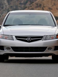 Preview wallpaper acura, tsx, 2006, silver metallic, front view, style, cars, nature