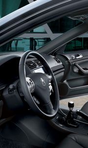 Preview wallpaper acura, tsx, 2006, salon, black, interior, steering wheel