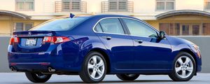 Preview wallpaper acura, tsx, 2008, blue, side view, style, auto, home, asphalt