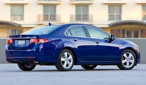 Preview wallpaper acura, tsx, 2008, blue, side view, style, auto, home, asphalt