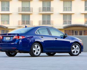 Preview wallpaper acura, tsx, 2008, blue, side view, style, auto, home, asphalt