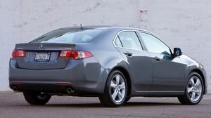 Preview wallpaper acura, tsx, 2008, metallic gray, side view, style, cars, walls, asphalt