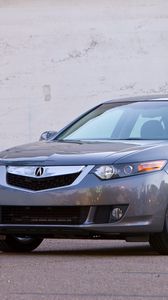 Preview wallpaper acura, tsx, 2008, gray, front view, style, cars, asphalt