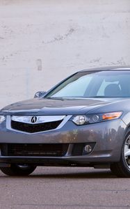 Preview wallpaper acura, tsx, 2008, gray, front view, style, cars, asphalt