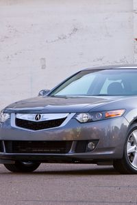 Preview wallpaper acura, tsx, 2008, gray, front view, style, cars, asphalt