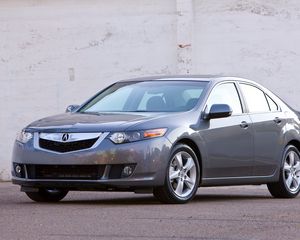 Preview wallpaper acura, tsx, 2008, gray, front view, style, cars, asphalt