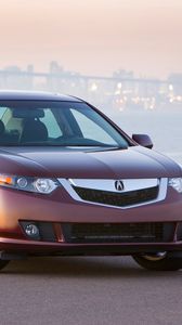 Preview wallpaper acura, tsx, 2008, red, front view, style, auto, fog, home, lights