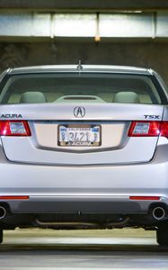 Preview wallpaper acura, tsx, 2008, metallic silver, rear view, style, cars, parking