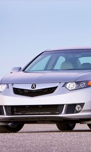 Preview wallpaper acura, tsx, 2008, silver metallic, front view, style, cars, sky