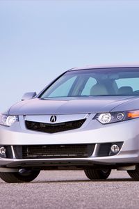 Preview wallpaper acura, tsx, 2008, silver metallic, front view, style, cars, sky