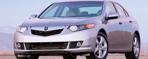 Preview wallpaper acura, tsx, 2008, silver metallic, front view, style, cars, sky