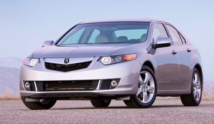 Preview wallpaper acura, tsx, 2008, silver metallic, front view, style, cars, sky