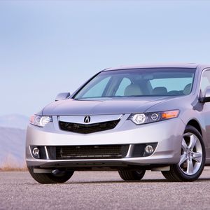 Preview wallpaper acura, tsx, 2008, silver metallic, front view, style, cars, sky