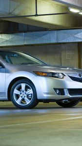 Preview wallpaper acura, tsx, 2008, silver metallic, side view, style, cars, building