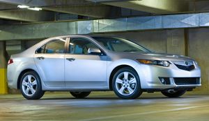 Preview wallpaper acura, tsx, 2008, silver metallic, side view, style, cars, building