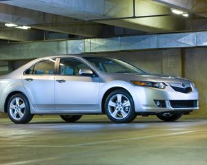 Preview wallpaper acura, tsx, 2008, silver metallic, side view, style, cars, building