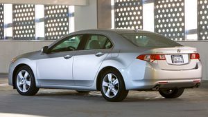 Preview wallpaper acura, tsx, 2008, silver metallic, side view, style, cars, building