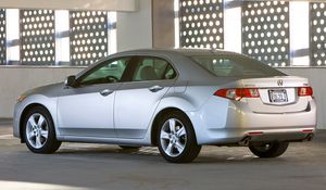 Preview wallpaper acura, tsx, 2008, silver metallic, side view, style, cars, building