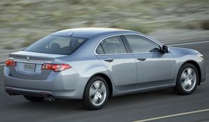 Preview wallpaper acura, tsx, 2010, metallic gray, side view, style, cars, speed, nature, asphalt