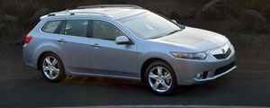 Preview wallpaper acura, tsx, 2010, blue metallic, top view, style, cars, nature, mountains, rays sun