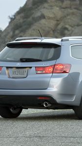 Preview wallpaper acura, tsx, 2010, blue metallic, rear view, style, cars, nature, asphalt