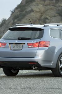 Preview wallpaper acura, tsx, 2010, blue metallic, rear view, style, cars, nature, asphalt