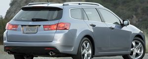 Preview wallpaper acura, tsx, 2010, blue metallic, rear view, style, cars, nature, asphalt