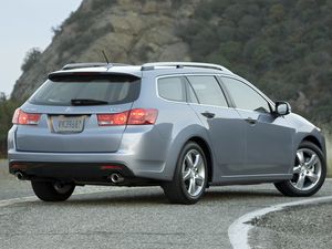 Preview wallpaper acura, tsx, 2010, blue metallic, rear view, style, cars, nature, asphalt
