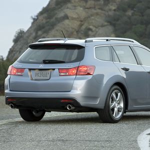 Preview wallpaper acura, tsx, 2010, blue metallic, rear view, style, cars, nature, asphalt