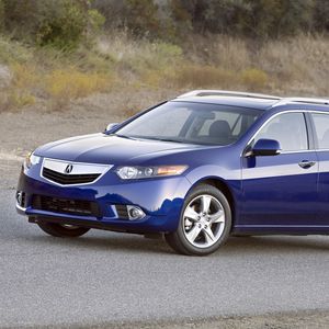 Preview wallpaper acura, tsx, 2010, blue, side view, style, cars, nature, grass, asphalt