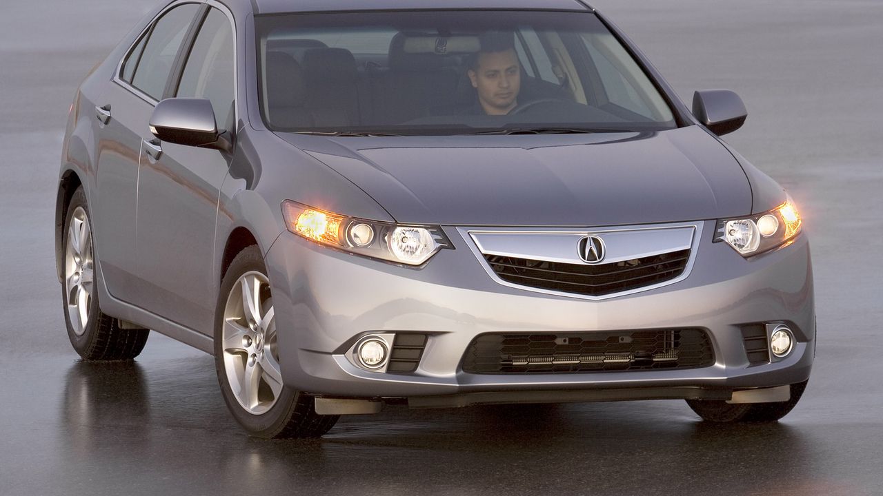 Wallpaper acura, tsx, 2010, gray metallic, front view, style, cars, wet asphalt