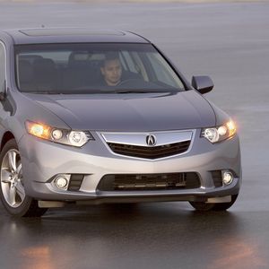 Preview wallpaper acura, tsx, 2010, gray metallic, front view, style, cars, wet asphalt