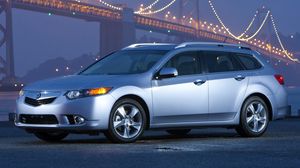 Preview wallpaper acura, tsx, 2010, silver metallic, side view, style, cars, bridges, lights, asphalt