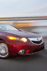 Preview wallpaper acura, tsx, 2010, red, front view, style, cars, speed, drift, lights
