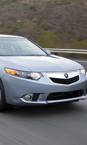 Preview wallpaper acura, tsx, 2010, blue, front view, style, cars, speed, nature