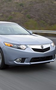 Preview wallpaper acura, tsx, 2010, blue, front view, style, cars, speed, nature