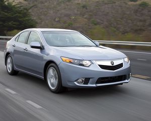 Preview wallpaper acura, tsx, 2010, blue, front view, style, cars, speed, nature