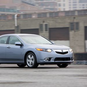 Preview wallpaper acura, tsx, 2010, blue, side view, style, cars, building speed, asphalt
