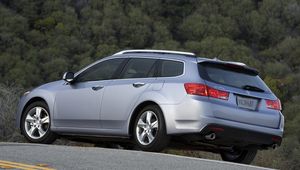 Preview wallpaper acura, tsx, 2010, blue, side view, style, cars, nature, trees, asphalt